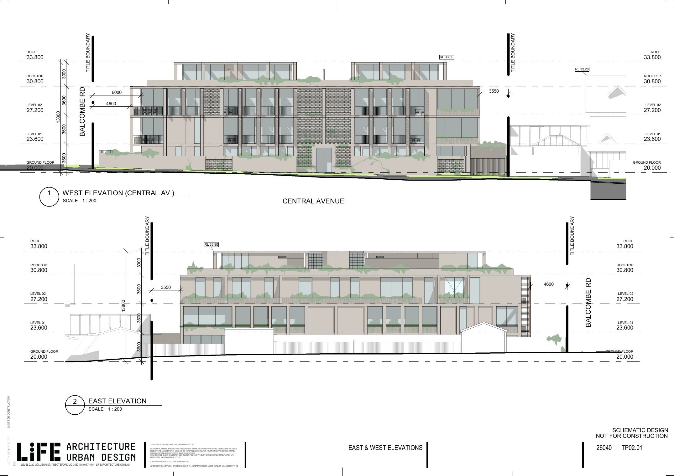 East & west elevations