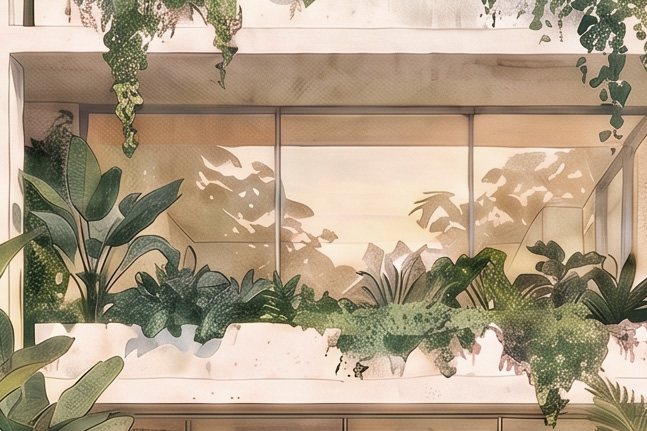 Living with planter edge
